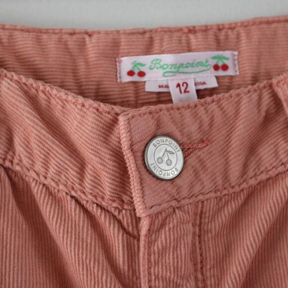 NWT Bonpoint Sienna Style Corduroy Pants Slim Straight Cookie Orange Pink 12 - Picture 3 of 9